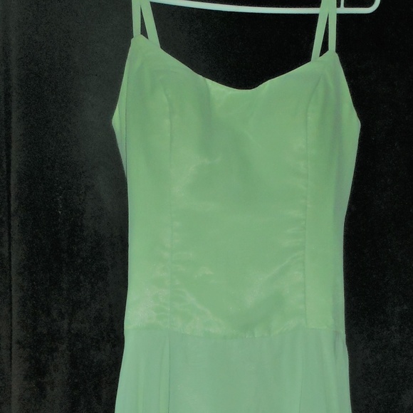 COCKTAIL DRESS - Sage Green, SharkBite knee length, spaghetti strap - Picture 2 of 4